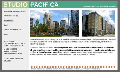 screenshot Studio Pacifica WordPress blog