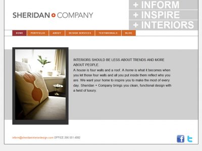 screenshot Sheridan Interior Design