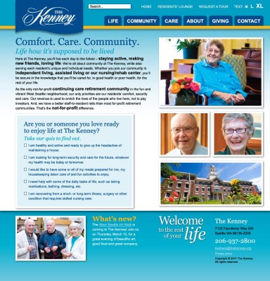 screenshot The Kenney retirement community
