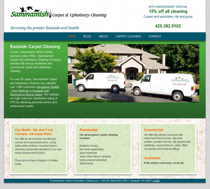 screenshot Sammamish Carpet Cleaners