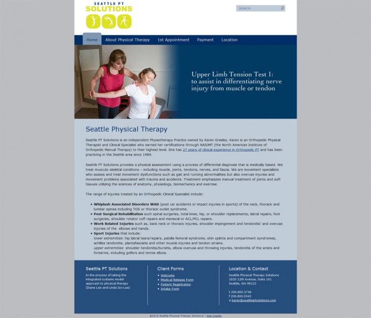 Seattle Physical Therapy website