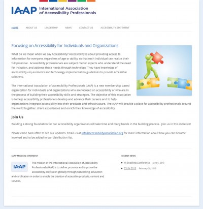 screenshot of International Association of Accessibility Professionals