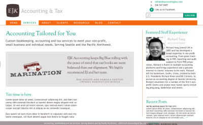 custom accounting website for EJK Accounting & Tax