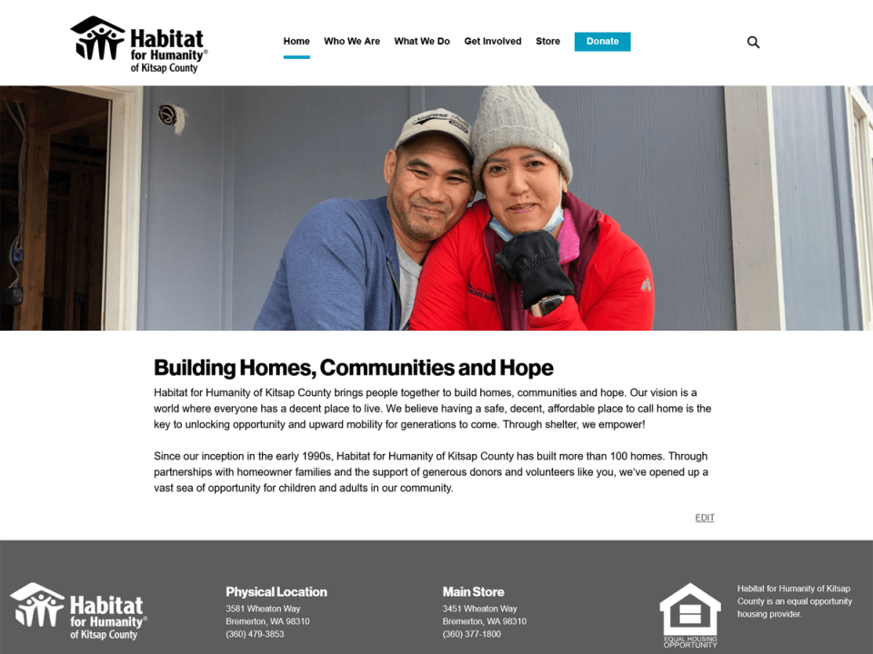 Habitat for Humanity website screenshot