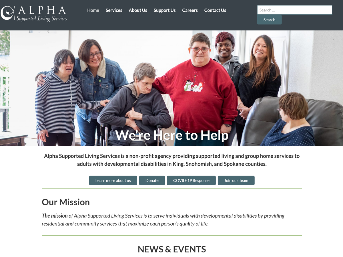 supported living services nonprofit website