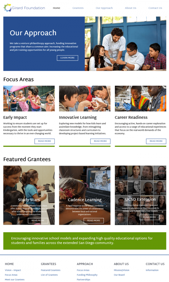 California nonprofit foundation website redesign