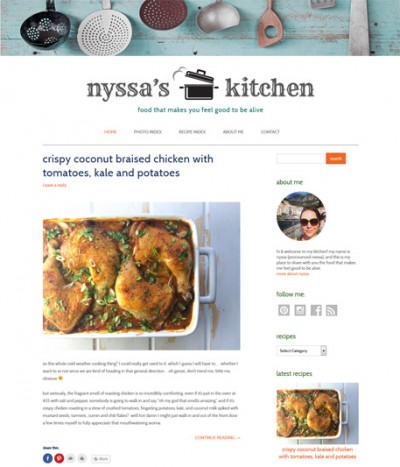 Food blog screenshot