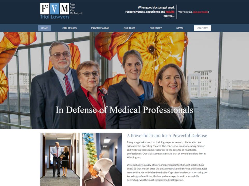 screenshot F2VM medical defense attorneys website