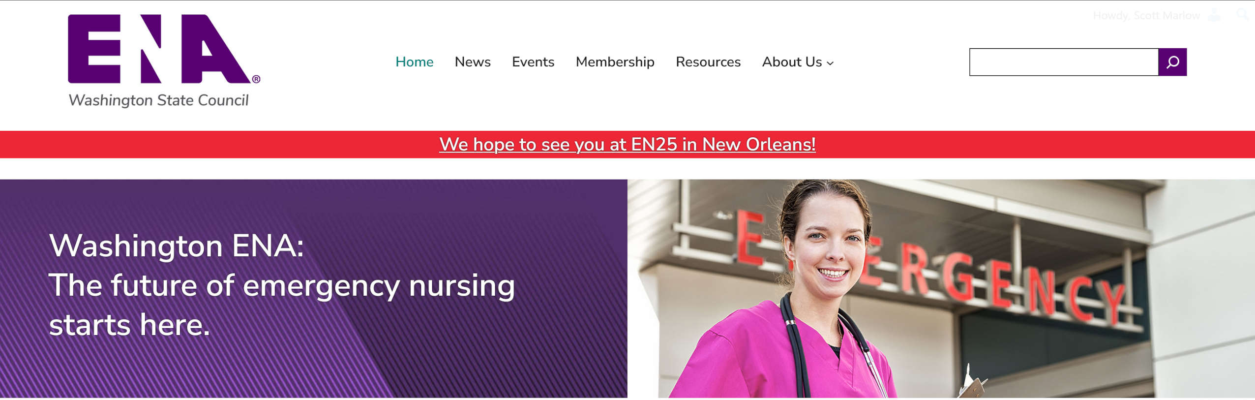 Washington Emergency Nurses Association screenshot