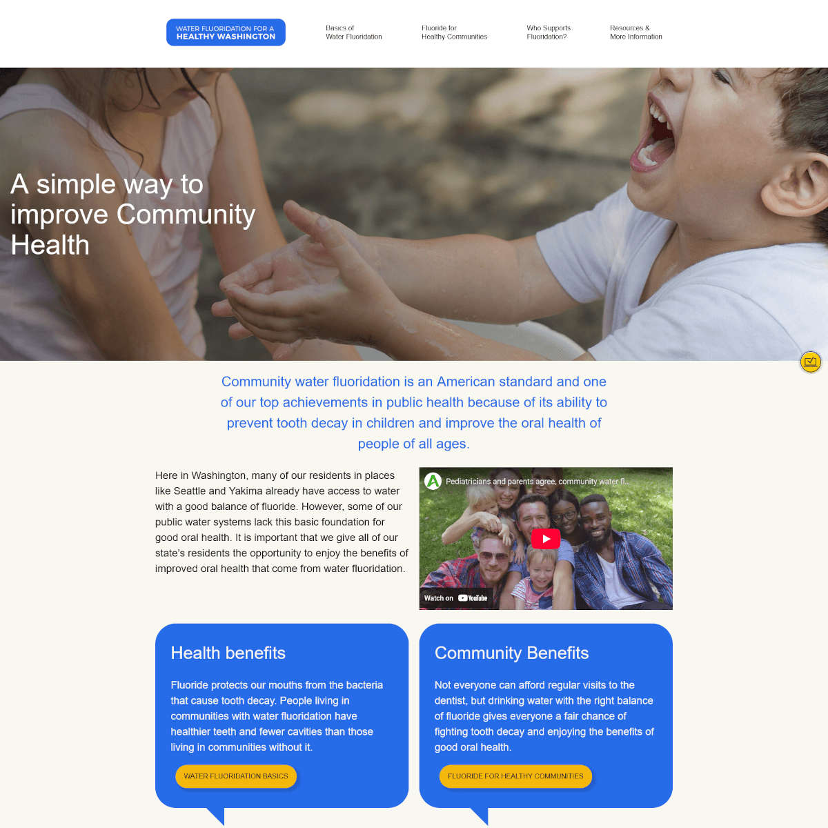 Water Fluoridation campaign website screenshot